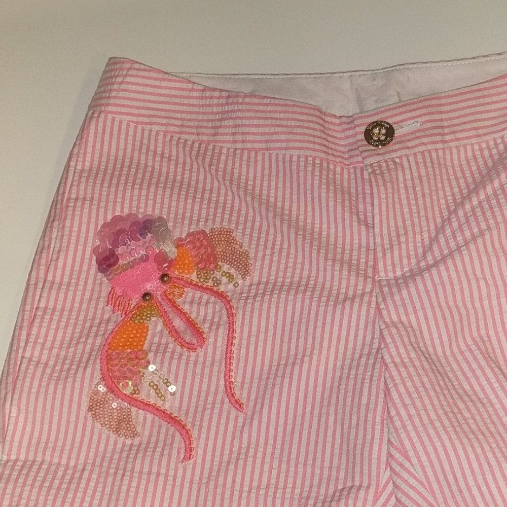 NWT 0&2 Lilly Pulitzer seersucker lobster shorts